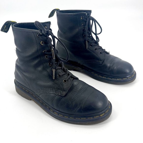 Dr. Martens Shoes - Dr. Martens 1460 Black Leather Lace Up Combat Boot